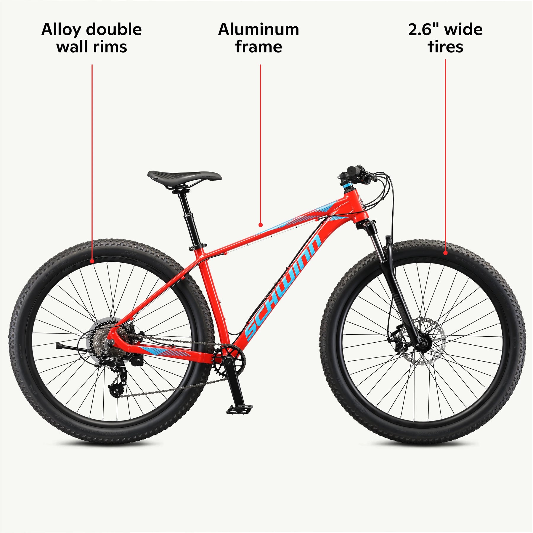 29 - In. Axum DP Mens Mountain Bike, Red, 19 - In. Frame