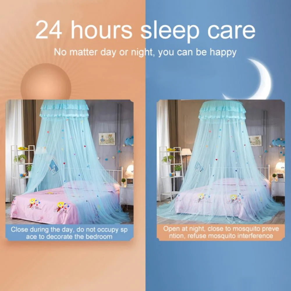 Mosquito NET, Elegant Bed Canopy Set Including Full Hanging Kit, Princess Garden Lace Bed Crown Net Bed Ideal for Indoors or Outdoors, Intended for a for Covering Beds, Cribs, Hammocks