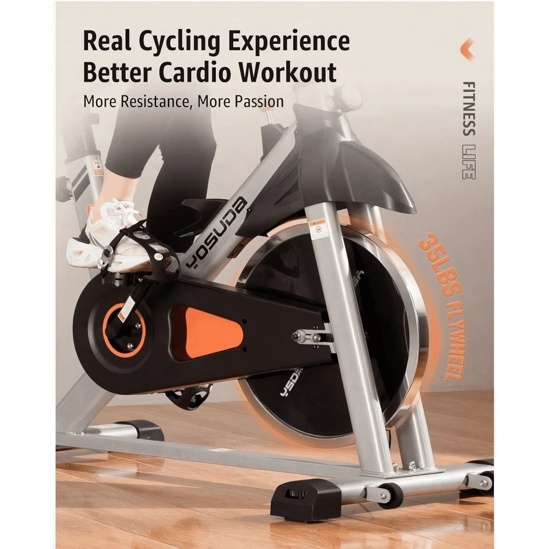 YOSUDA Indoor Cycling Bike, 330 lb Capacity, Comfort Seat, LCD Monitor