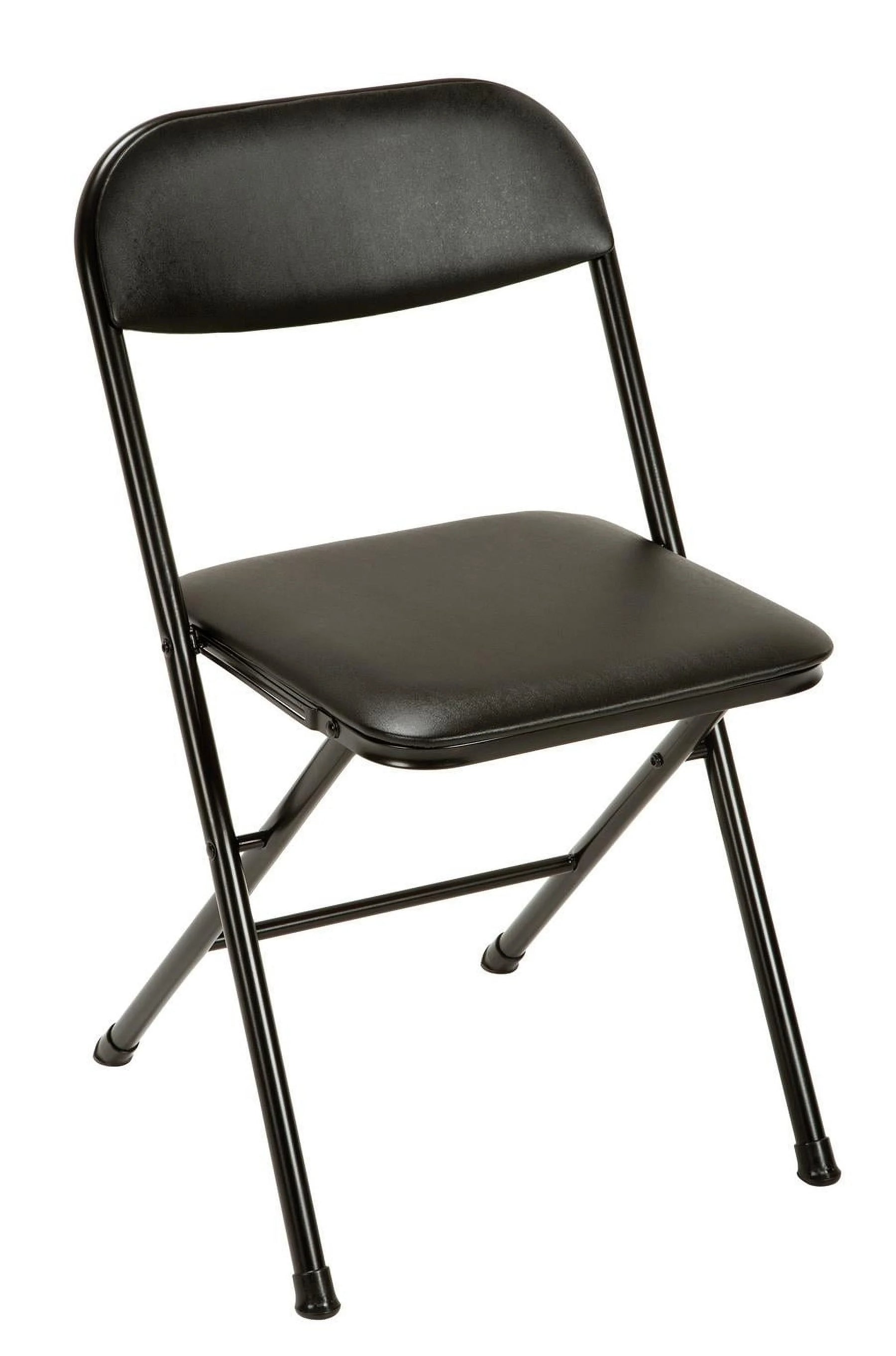 COSCO 5 - Piece Folding Set with Card Table and 4 Vinyl Padded Chairs, Black