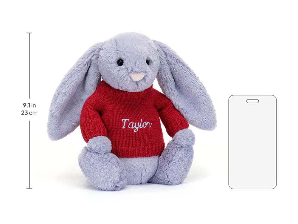 Bashful Viola Bunny with Personalized Red Jumper